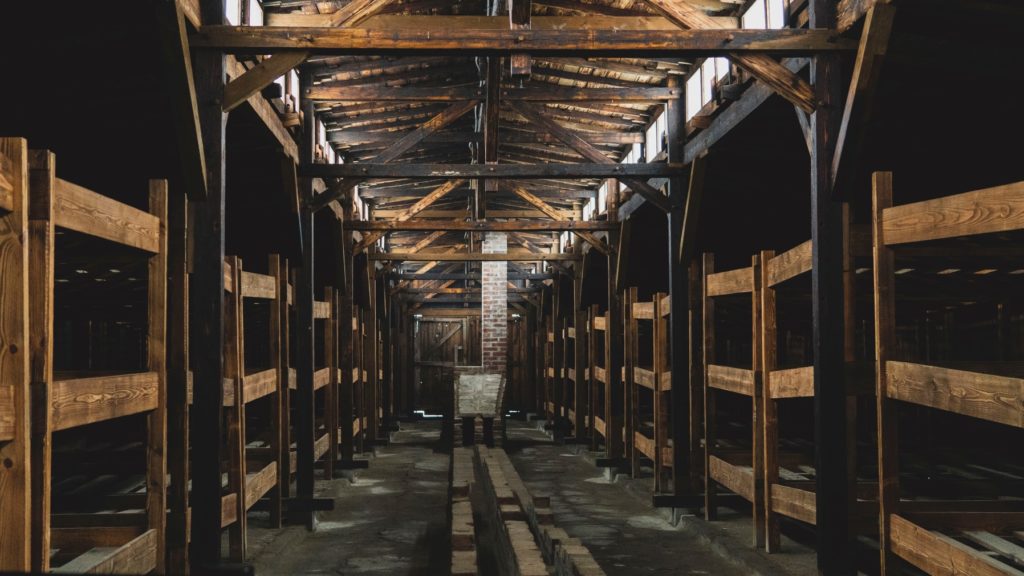 Inside the Auschwitz barracks