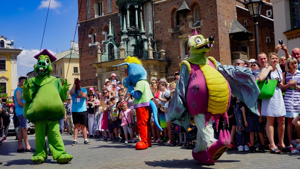 Krakow Dragon Parade at Krakow Main Square