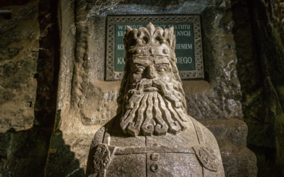 Casimir the Great sculpture in Salt Mines Krakow