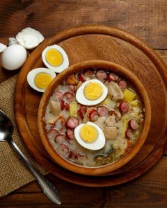 Żurek (polish rye soup) at a Krakow folk tour by KrakowDirect