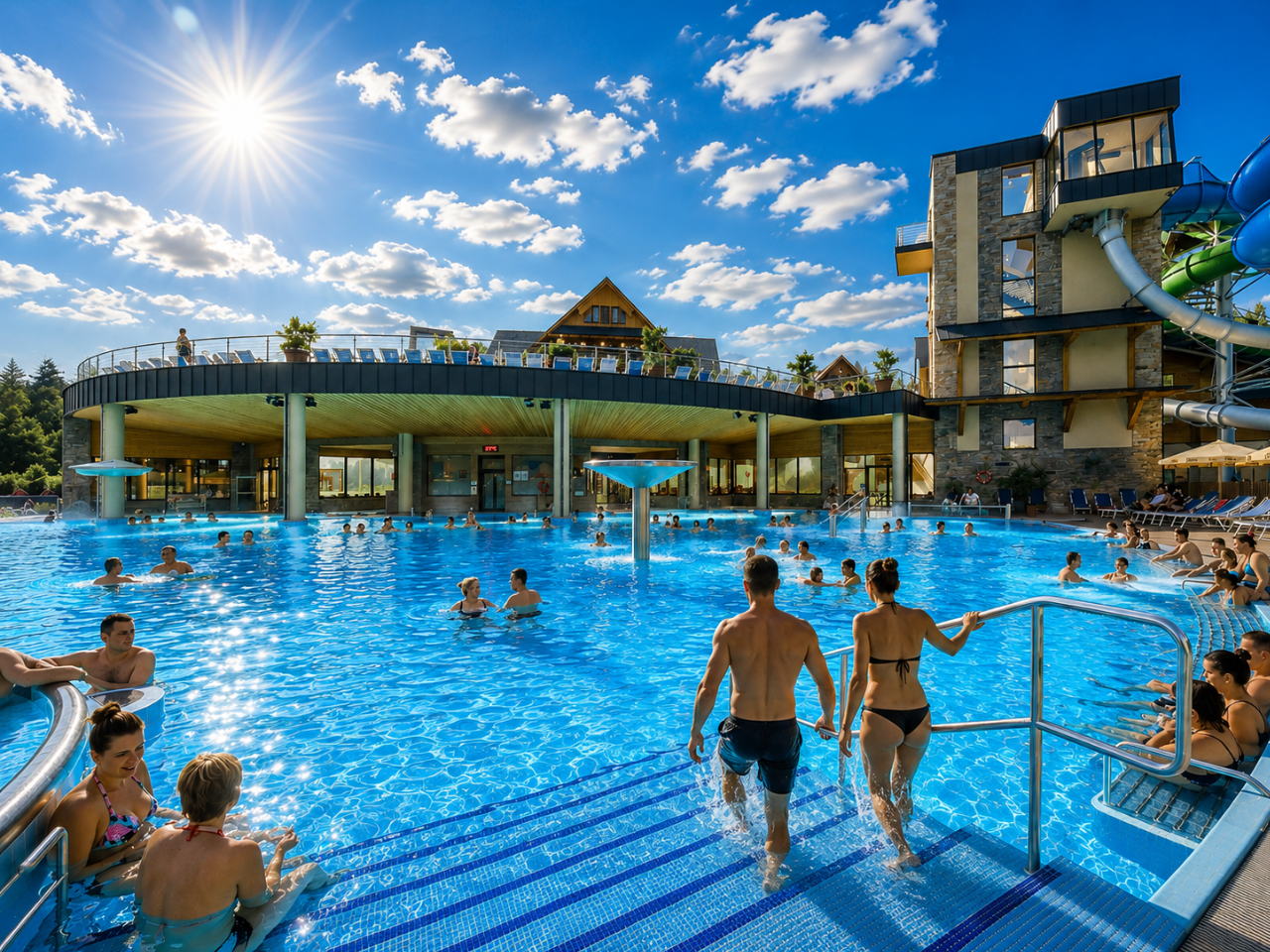 outdoor-thermal-pool-zakopane Outdoor thermal pool in Zakopane.