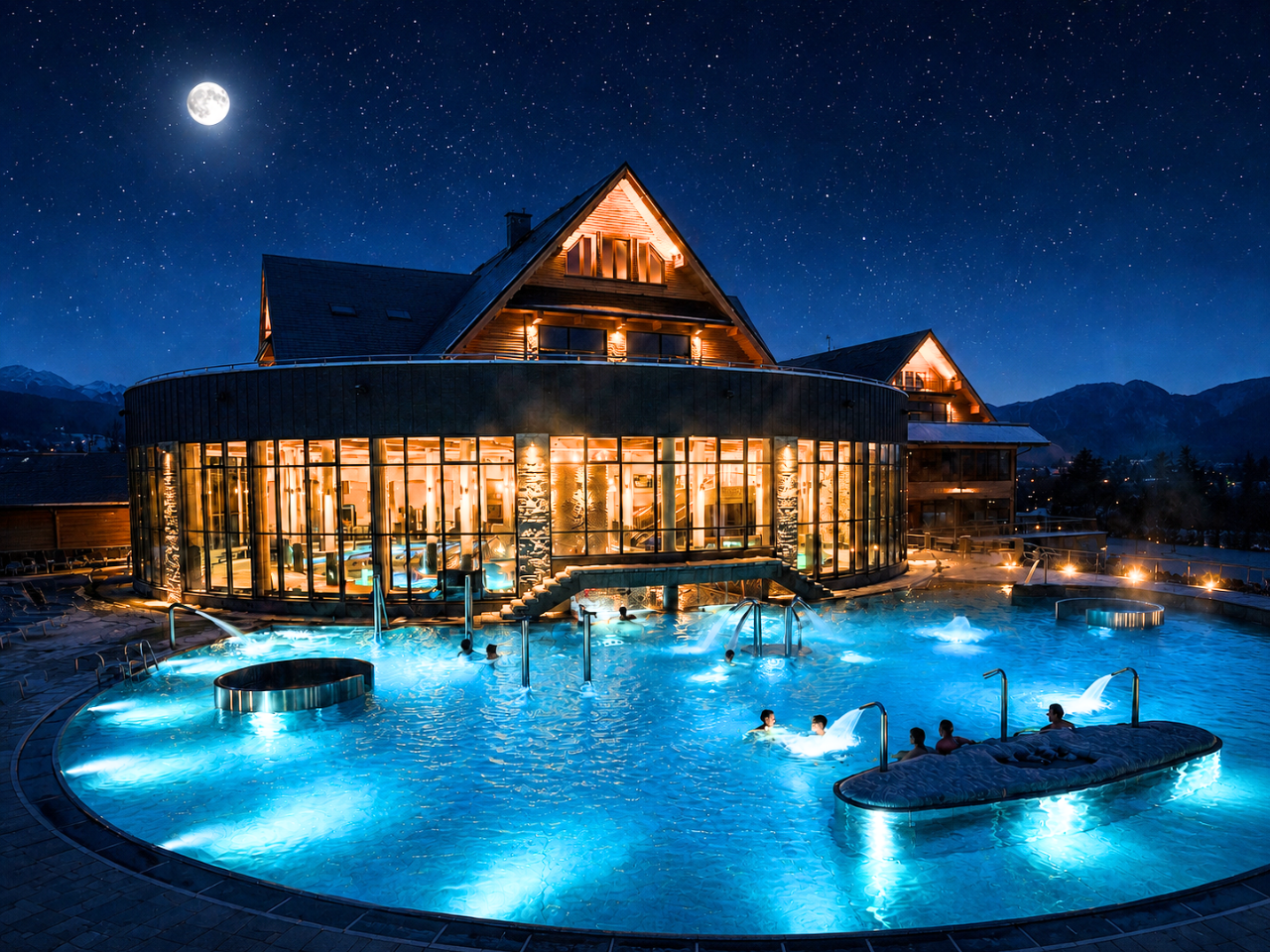 zakopane-thermal-pools-night-view Zakopane thermal pools at night