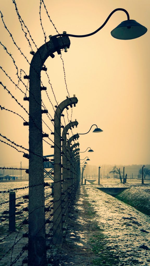 Auschwitz concentration camp - electrified barbed-wire fence